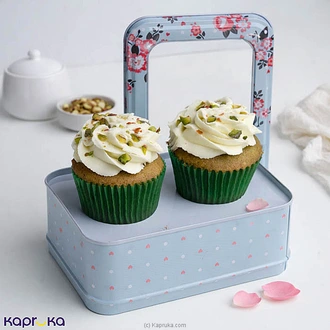 Pistachio Bloom Duo Cupcakes 2 Pieces Buy Cake Delivery Online for specialGifts