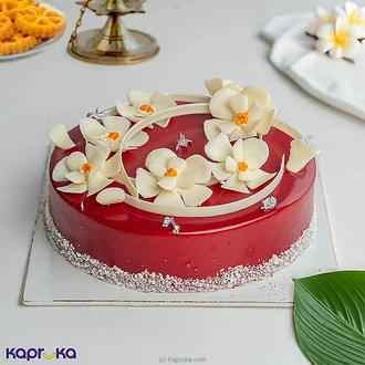 Scarlet Petal Vanilla Sponge Glaze Cake  Online for none