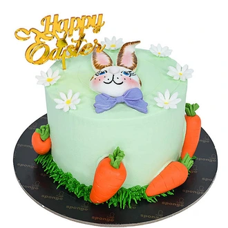Sponge Easter Bunny Themed Ribbon Cake Buy Cake Delivery Online for specialGifts