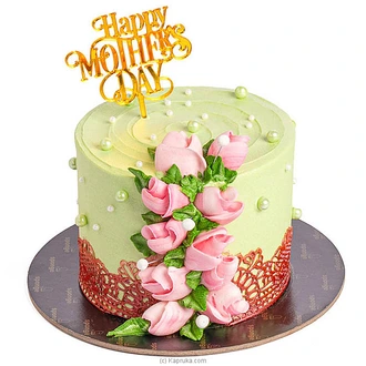 Sponge Mother`s Day Floral Themed Ribbon Cake Buy Cake Delivery Online for specialGifts