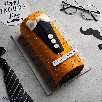 Father`s Day Chocolate Swiss Roll Delight Cake Buy Cake Delivery Online for specialGifts