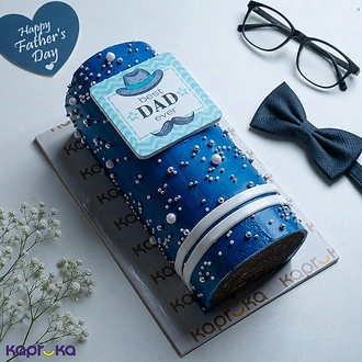Father`s Day Royal Blue Choco Love Swiss Roll For Dad Buy Cake Delivery Online for specialGifts