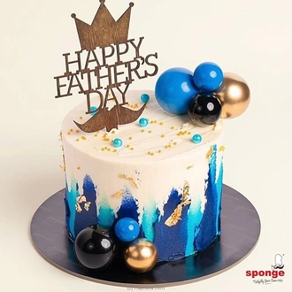 Sponge King Themed Fathers Day Ribbon Cake  Online for none