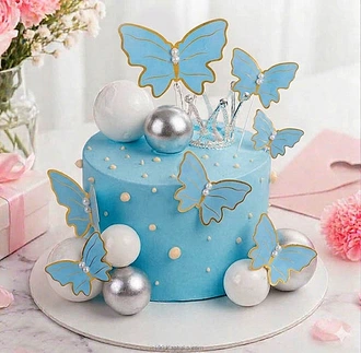 Blue Butterfly Bliss Ribbon Bento Cake Buy Cake Delivery Online for specialGifts