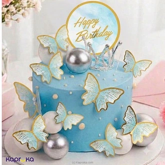 Blue Butterfly Birthday Bento Ribbon Cake  Online for none