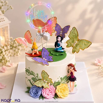 Tinkerbell`s Fairy Magic Happy Birthday Ribbon Cake  Online for none
