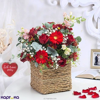 Evergreen Exotic Blooms With Ten Red Roses  Online for none