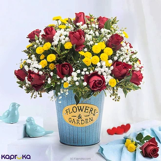 Vintage Floral Vibes Arrangement With Twenty-five Red Roses  Online for none