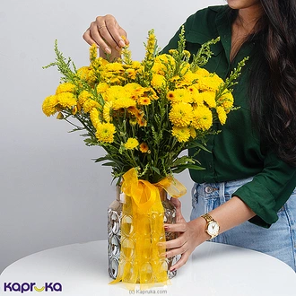 Amara`s Glow With Golden Chrysanthemums  Online for none