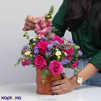 Aurelia`s Sanctuary Arrangement With 12 Pink Roses  Online for none
