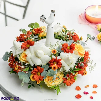 Aloka Flower Arrangement With Dankotuwa Premium Porcelain Lamp  Online for none