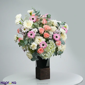 Blossom Harmony Vase Arrangement With Pink And White Roses  Online for none
