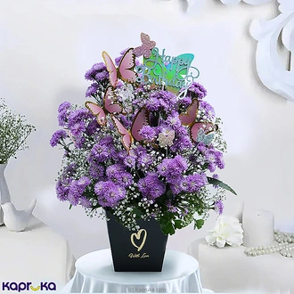 Purple Haze Happy Birthday Floral Vase  Online for none