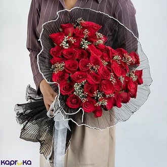 Heart Of 50 Flames Bouquet With 50 Red Roses Buy Flower Delivery Online for specialGifts