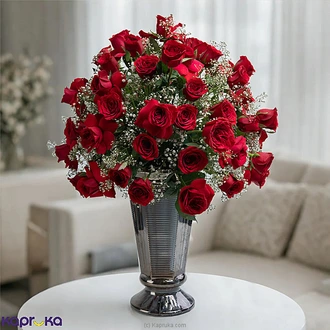 Rose Majesty - 65 Red Roses Arranged in a Premium Glass Vase Buy Flower Delivery Online for specialGifts