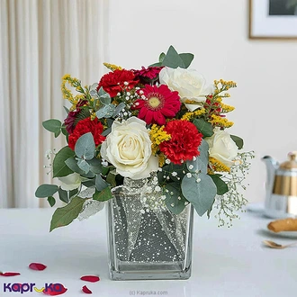 Countryside Charm Mixed Vase With 5 White Roses  Online for none