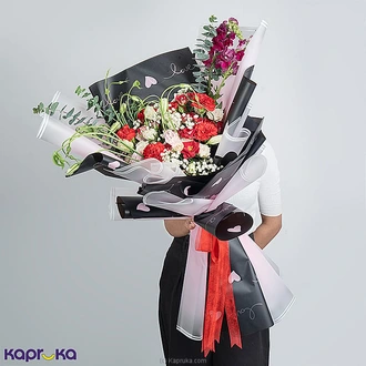 Ruby Red Studio Selection Bouquet With 5 Red Roses Buy Flower Delivery Online for specialGifts