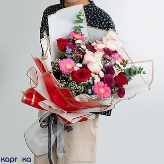 Radiant Harmony Bouquet With Roses  Pink Gerberas Buy Flower Delivery Online for specialGifts