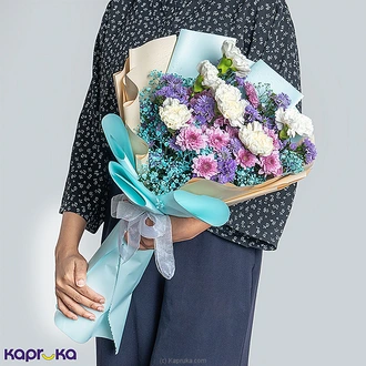 White Purple Blue Mixed Blissful Blooms Bouquet  Online for none