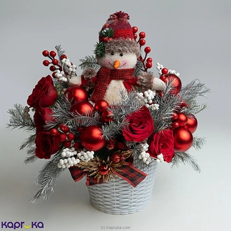 Red Rose Christmas Gift Arrangement With Light-up Santa  Online for none