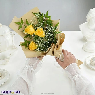 Sunny Glow Yellow Rose Bouquet  Online for none