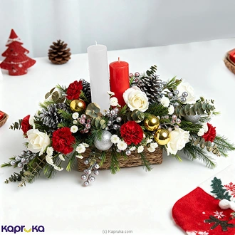 Festive Candlelight Christmas Flower Arrangement  Online for none