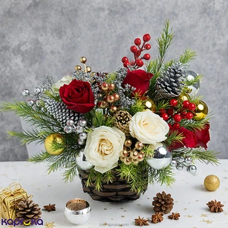Merry Glow Christmas Candle Vase Arrangement  Online for none
