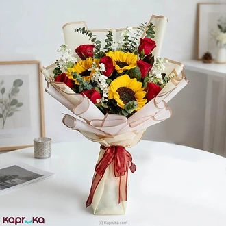 You Are My Sunshine Valentine Bouquet - Sunflowers  Red Roses  Online for flowers
