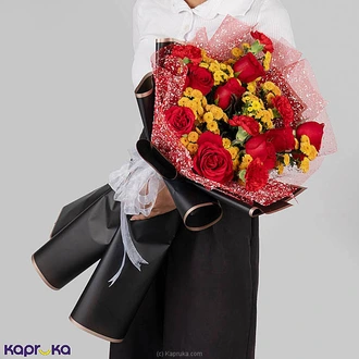 Valentine`s Heartcore 8 Red Rose Boquet With Carnations  Online for none