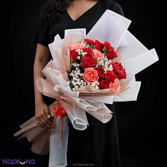 Valentine Mixed 14-Rose Bouquet ? 10 Red  4 Pink Roses Buy Flower Delivery Online for specialGifts