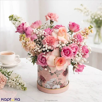 Pink Flower Arrangement With Roses  Mixed Flowers In Cylinder Box Buy Flower Delivery Online for specialGifts
