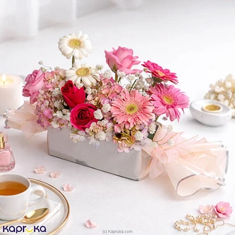 White  Pink Mixed Bloom Flower Arrangement Buy Flower Delivery Online for specialGifts