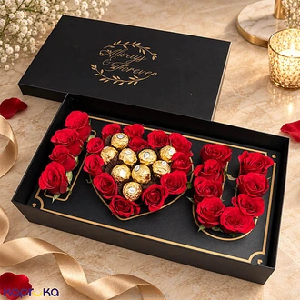 Rose Royale 24 Red Roses  Ferrero Rocher Gift Box  Online for flowers