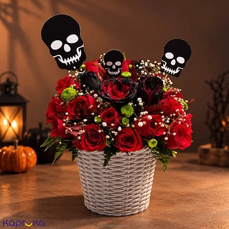 Scarlet Spell 30 Red Roses Halloween Flower Arrangement  Online for flowers