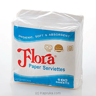Flora Paper Serviettes 100 Sheets - Cleansers  Online for none