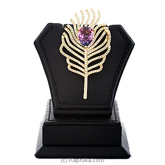 Glamorous Leaf Saree Brooch at Kapruka Online