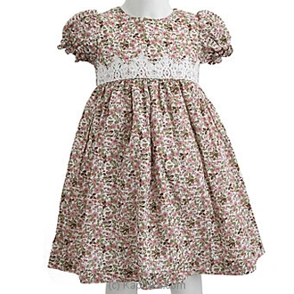 Kiara- Puff Sleeve Cotton Dress With Lace Detailing at Kapruka Online