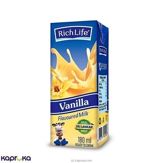 Rich Life Vanilla Flavoured Milk -180 Ml - Richlife - Dairy Prod  Online for none