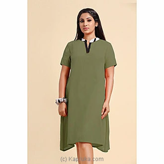Soft Cotton Short Dress with Batik Collar Jungle Green Buy INNOVATION REVAMPED Online for specialGifts