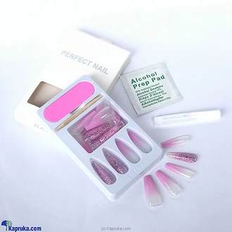 Glitter Bomb - Girls Press On Finger Nails- Artificial Nails - Fake Nails For Women And Teens 24 PCS - Purple at Kapruka Online