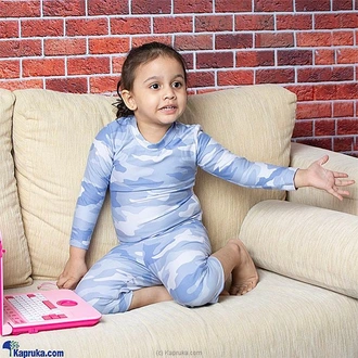 Blue Waves Long Sleeve Kids Pijama Set  Online for none