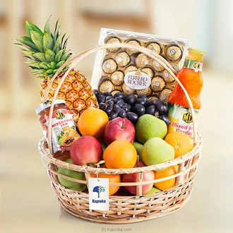 Fruit Melody With Chocolate Fresh Fruit Basket  Online for none