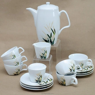 Dankotuwa Bamboo Leaf 17 Pcs Tea Set (Square Shape) -DIF2-Te017-0-14606-00 Buy Dankotuwa Online for specialGifts
