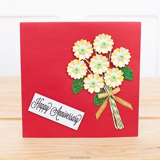 3D Flowers Anniversary Greeting Card  Online for none