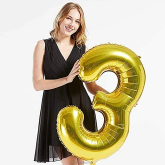 40 Inch Birthday Foil Balloon Number 3, Helium Balloon, Party De  Online for none