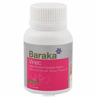 Baraka Vinec - 30 Capsules - Black Seed Oil - Natural Vitamin E  Online for none