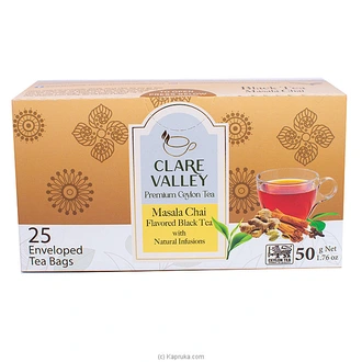 CLARE VALLEY MASALA CHAI BLACK TEA 50g ( 25 TEA BAGS ) - Beverag  Online for none