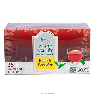 CLARE VALLEY ENGLISH BREAKFAST PREMIUM CEYLON TEA 50g (25 TEA BA  Online for none