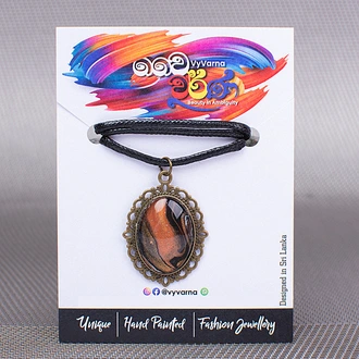 Vyvarna stainless steel/ metal pendant with cotton cord at Kapruka Online