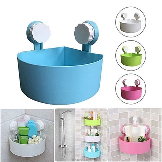 Bathroom Wall Triangle Corner Shelf With Suction Pads - STR  Online for none